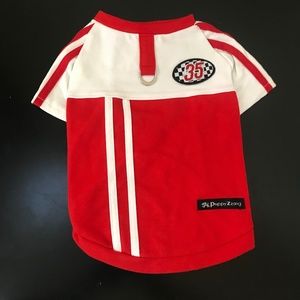 Puppy Zzang Race Car Shirt for Dogs. NWT Size Large